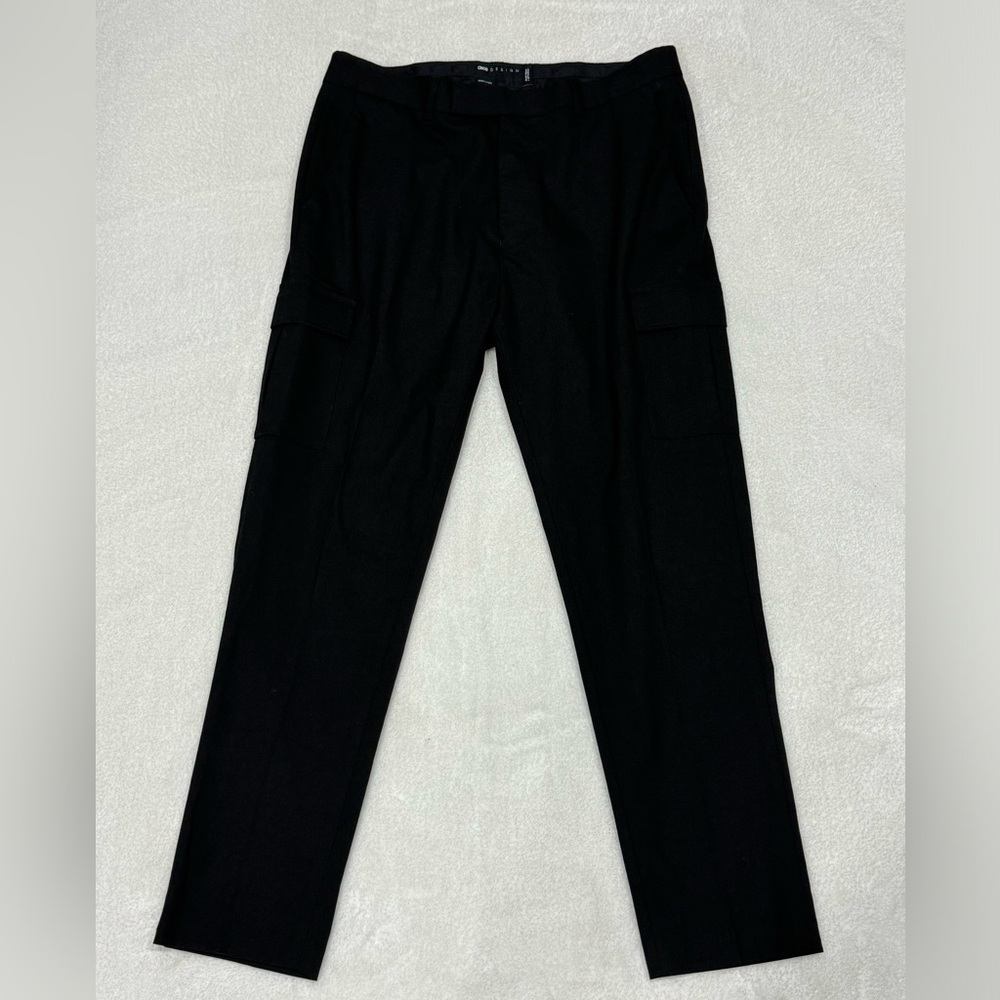 ASOS Design Tapered Smart Pants with Cargo Pockets Black Men’s W 34 L 32